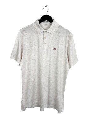 Peter Millar Summer Comfort Polo Men's Size Medium White with Tropical Cocktails